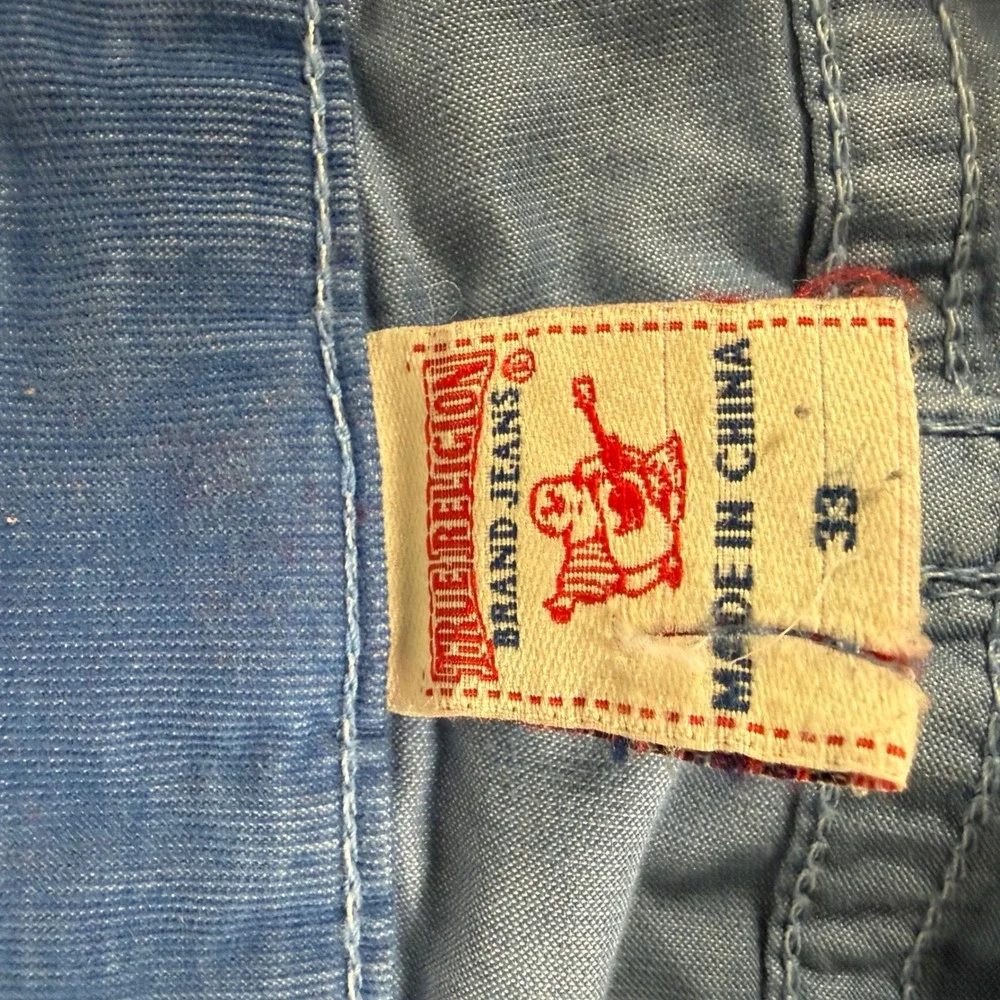 True Religion Ricky Straight Leg Corduroy Pant Men 33 Blue Y2K Grunge Streetwear
